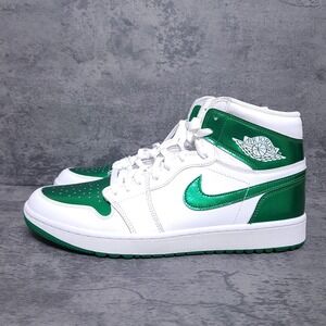 NIKE AIR JORDAN 1 Retro High Golf Shoes Mens 14 White Pine Green DQ0660-130